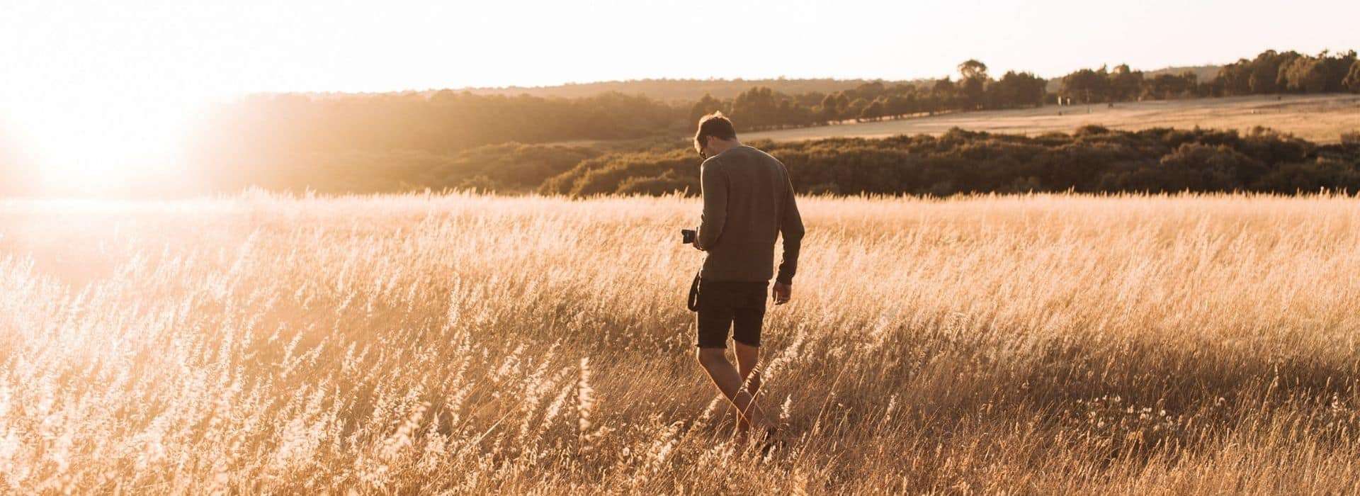 Man Exploring Nature Trail in Larnaca