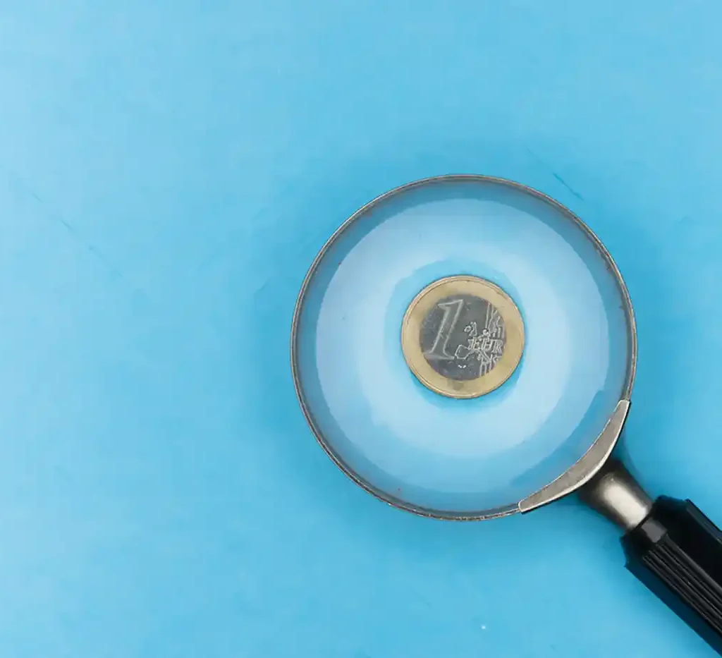 Magnifying Lens on Euro